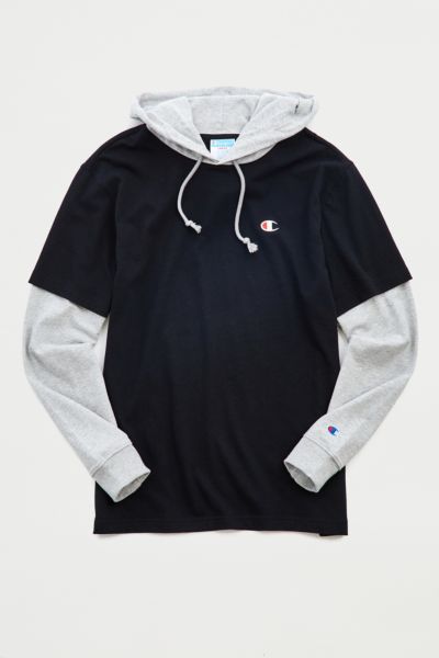 Champion Layered Tee Hoodie Sweatshirt | Urban Outfitters