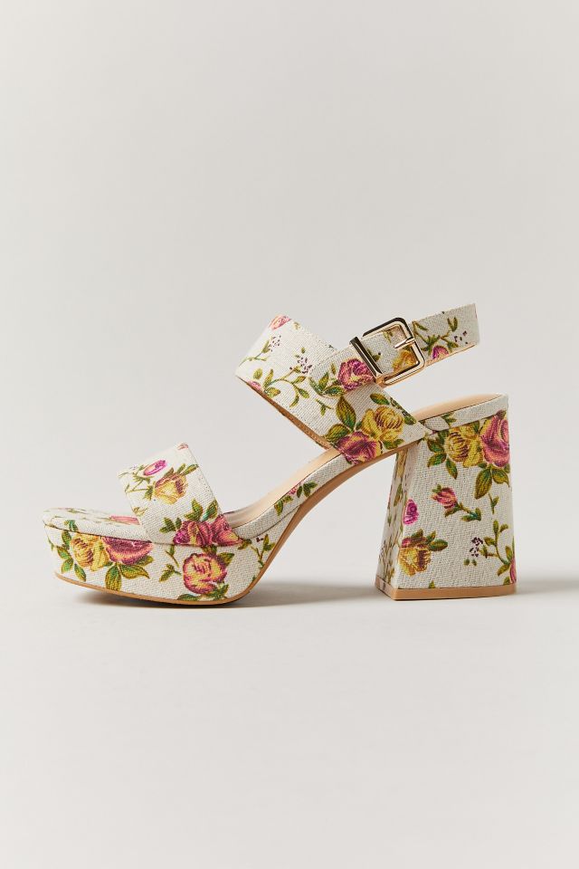 UO Rachel Floral Strappy Platform Heel #1