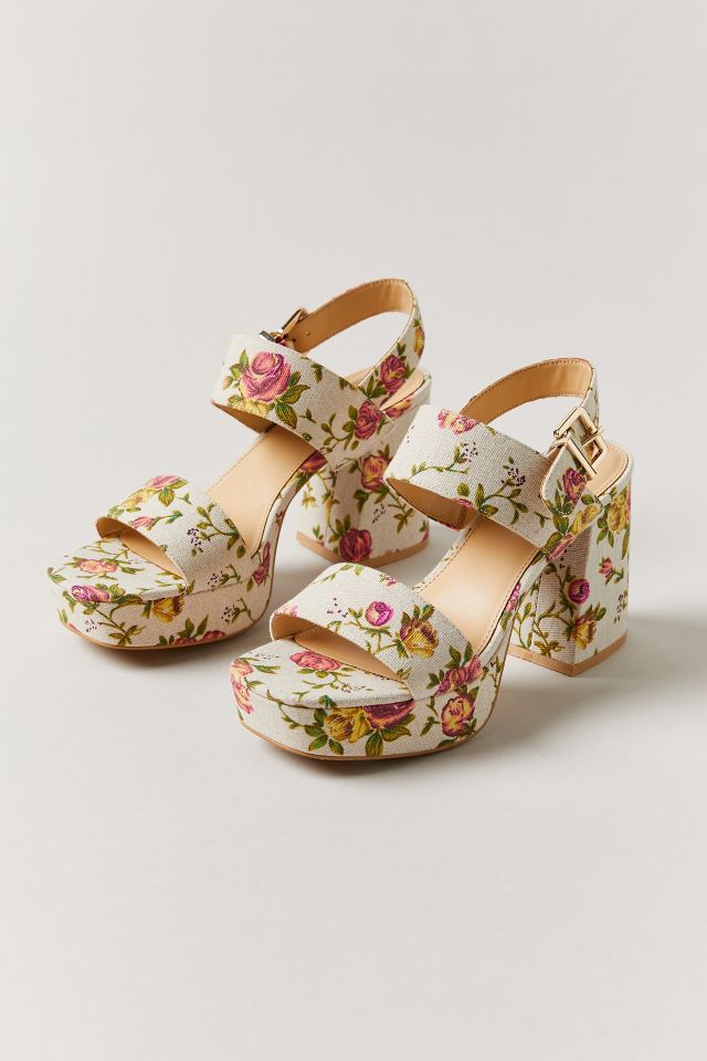 UO Rachel Floral Strappy Platform Heel #2