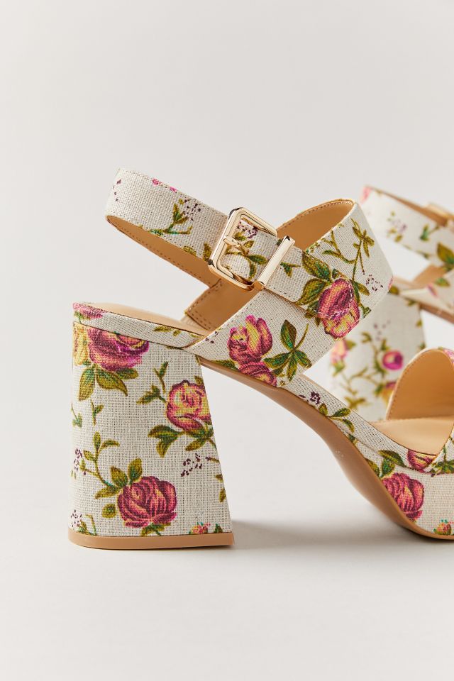 UO Rachel Floral Strappy Platform Heel #3