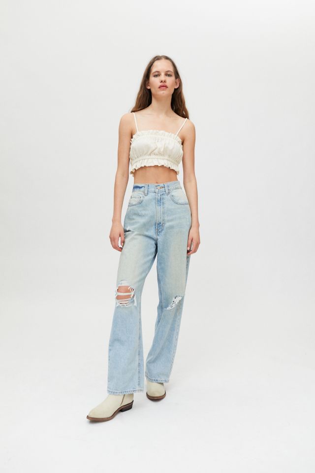 BDG Loose Baggy High-Waisted Jean – Distressed Light Wash #1