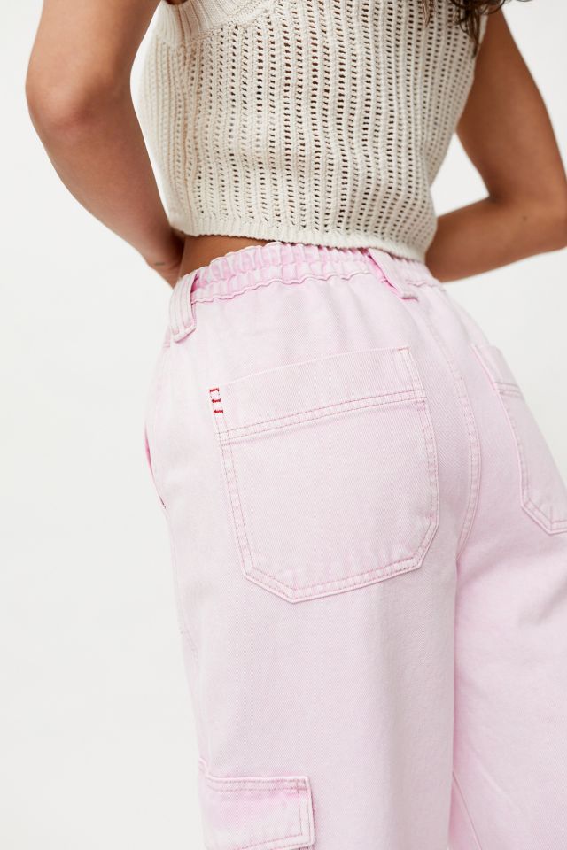 Jean de skate taille haute BDG - rose #1