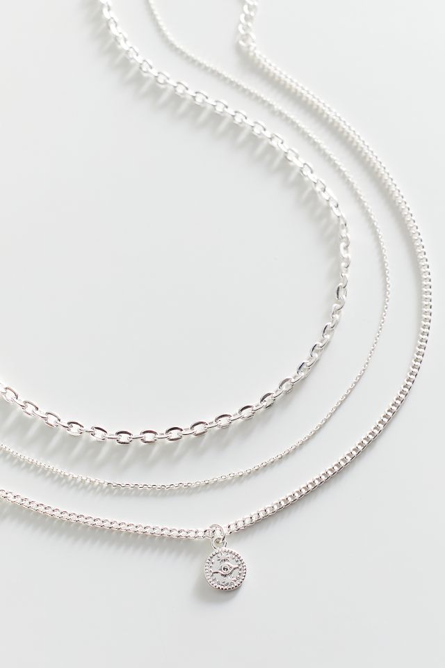 Silver Coin Layering Necklace #1