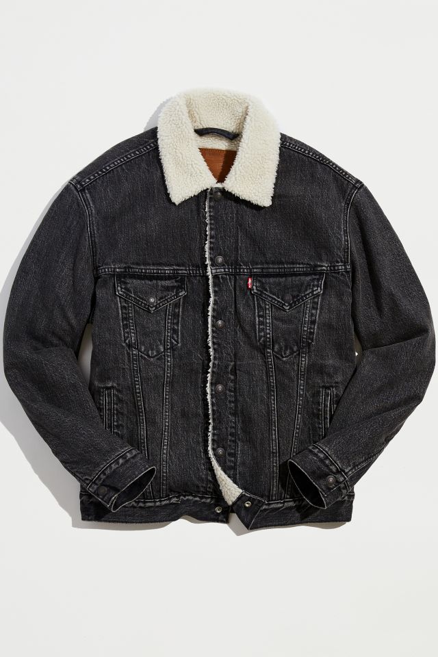 Vintage Levis Shearling Denim Jacket - Men's Medium