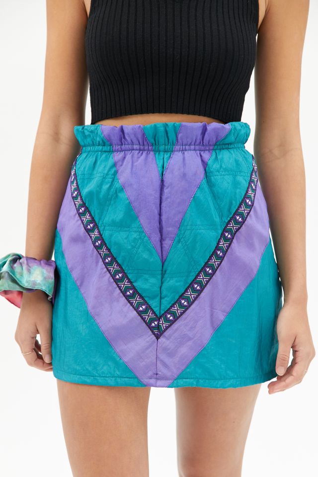 Urban Renewal Recycled Colorblock Windbreaker Mini Skirt #2