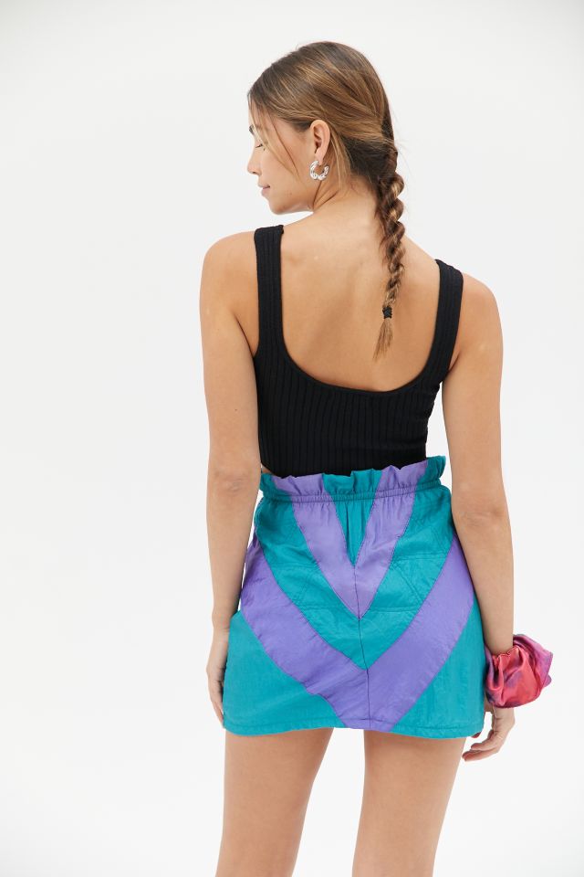Urban Renewal Recycled Colorblock Windbreaker Mini Skirt #3
