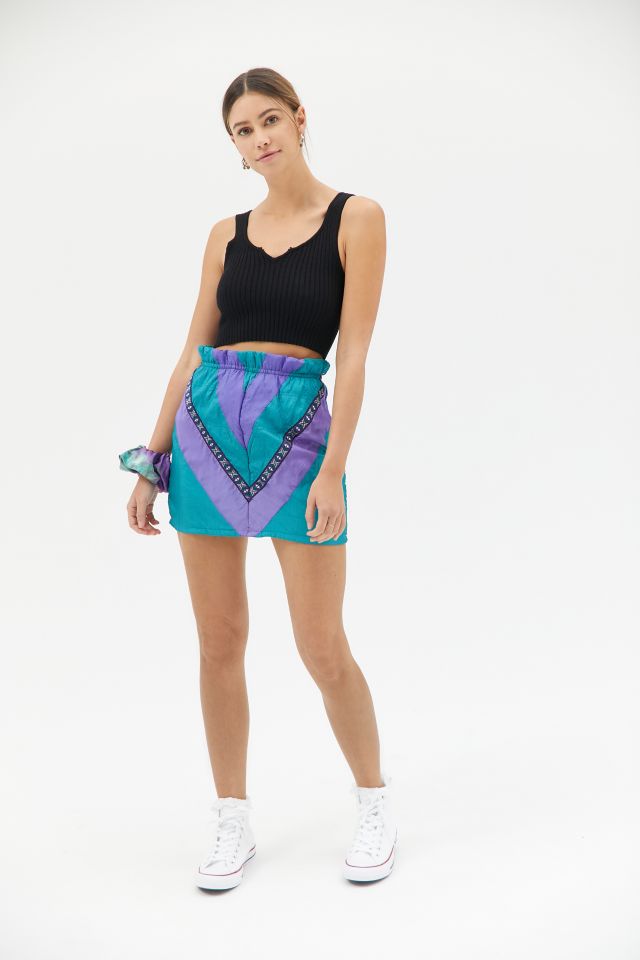 Urban Renewal Recycled Colorblock Windbreaker Mini Skirt #4