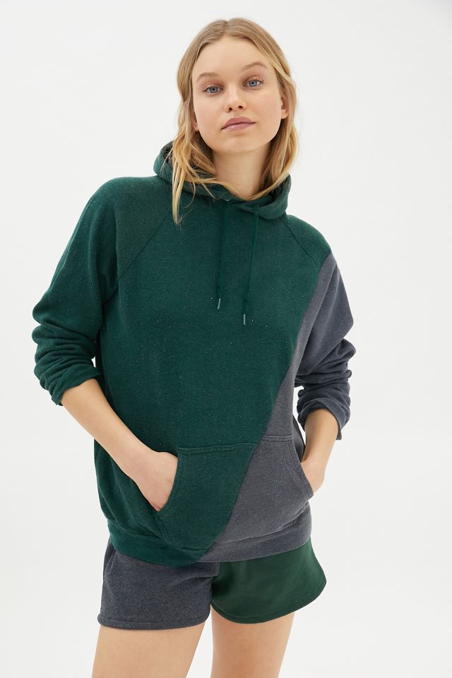 Urban Renewal Recycled Spliced Two-Tone Hoodie Sweatshirt | Urban Outfitters