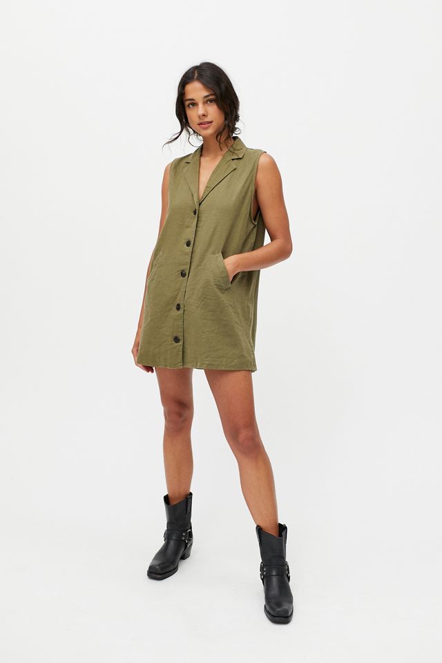 UO Kenzie Linen Sleeveless Blazer Dress | Urban Outfitters Canada