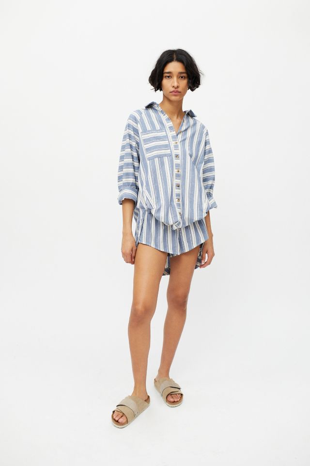 UO Tate Striped Button-Down Shirt & Short Set #1