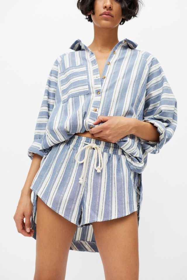 UO Tate Striped Button-Down Shirt & Short Set #4