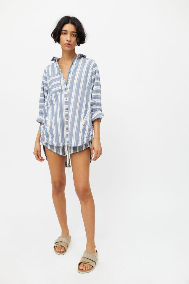 UO Tate Striped Button-Down Shirt & Short Set #5