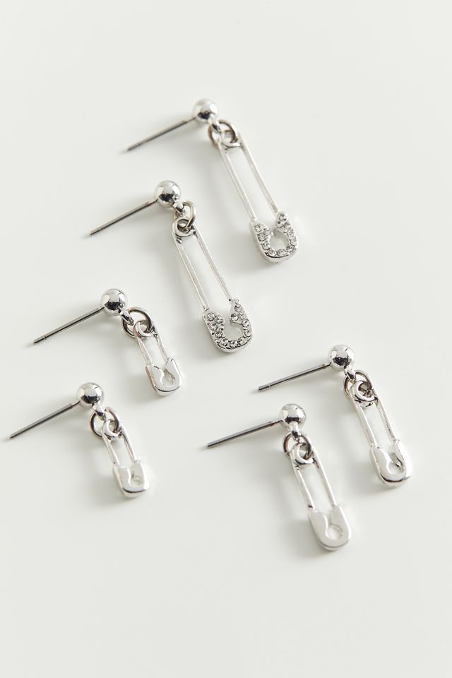 Safety Pin Post Earring Set | Urban Outfitters