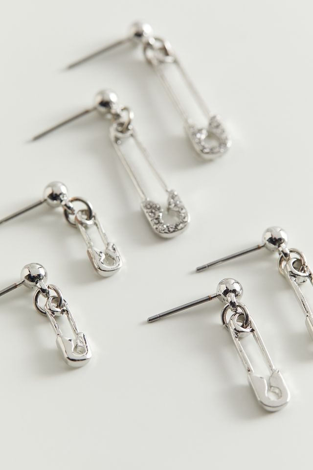 Safety Pin Post Earring Set | Urban Outfitters
