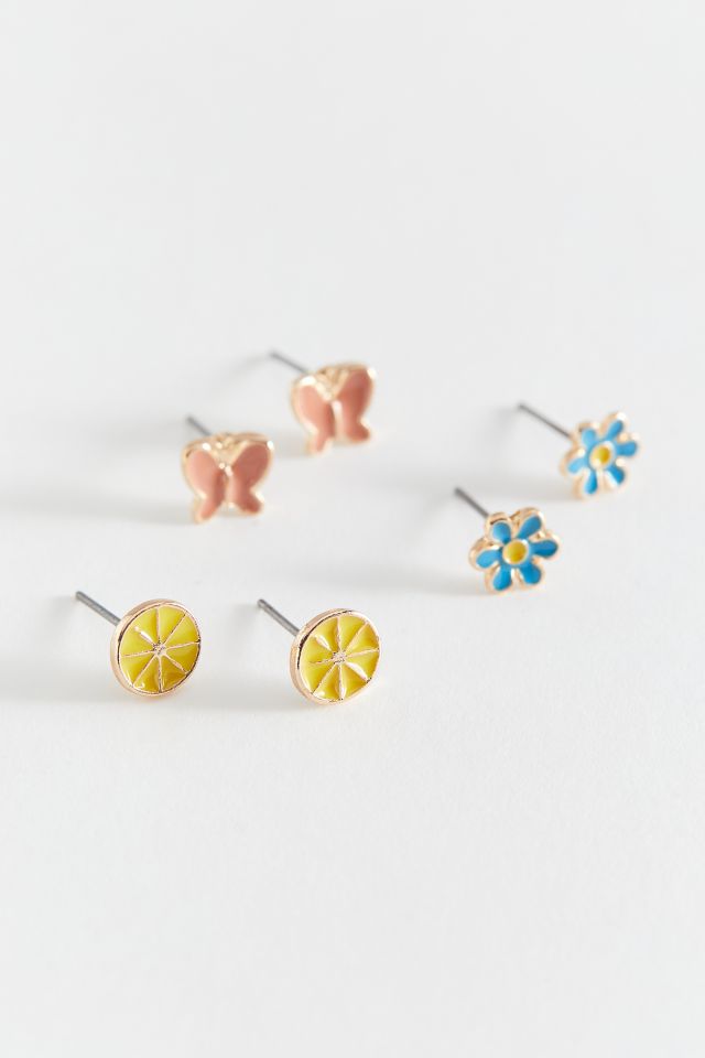 Enamel Post Earring Set #1