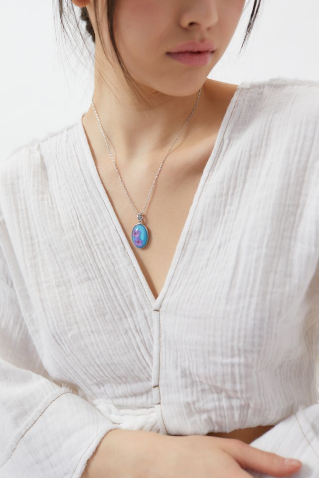 Delicate Pressed Flower Pendant Necklace #1