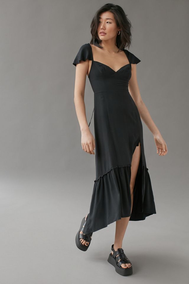 Black Midi Dress With Sleeves