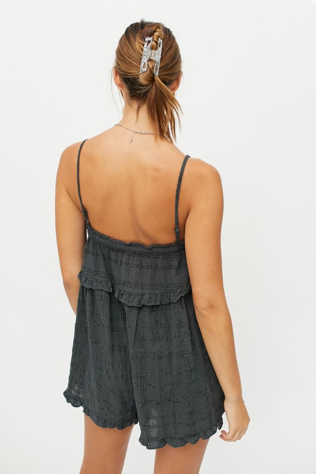 UO Ruffle Me Up Romper #1