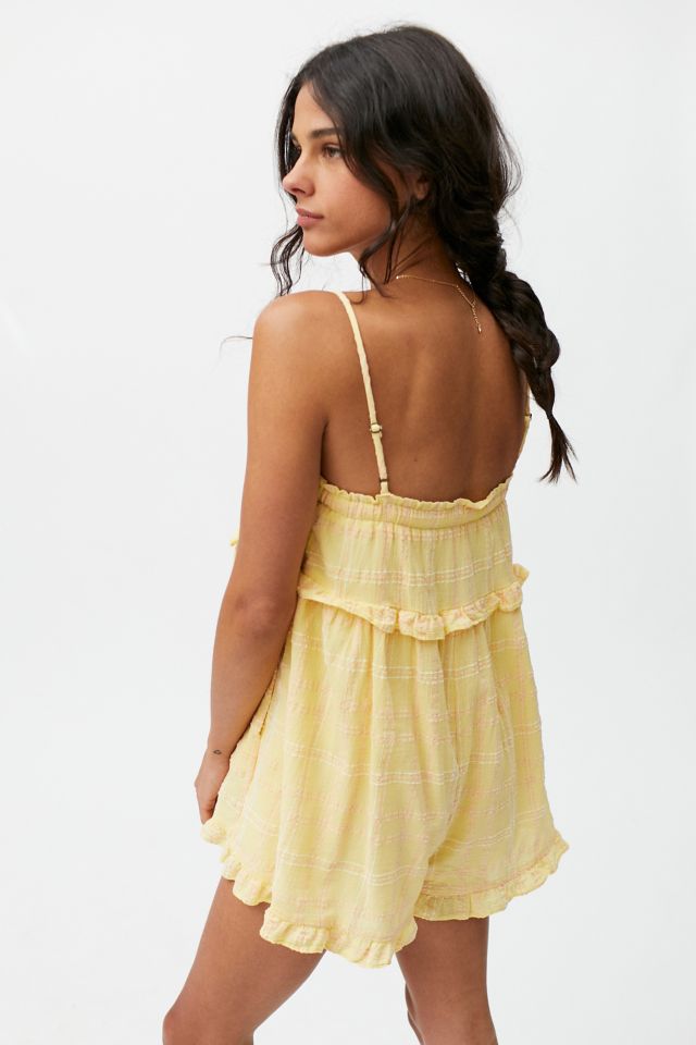 Urban Outfitters Uo Ruffle Me Romper in White