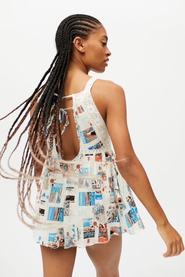 UO Brunching Lace Trim Romper #1