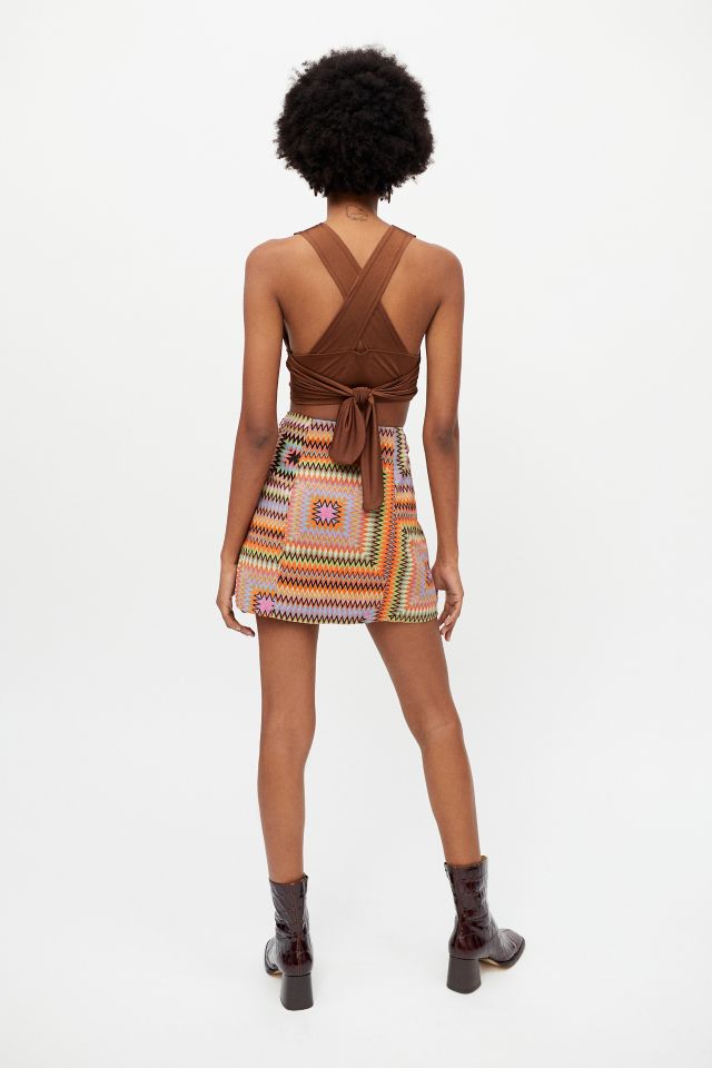 UO Paradise Printed Notched Mini Skirt #1