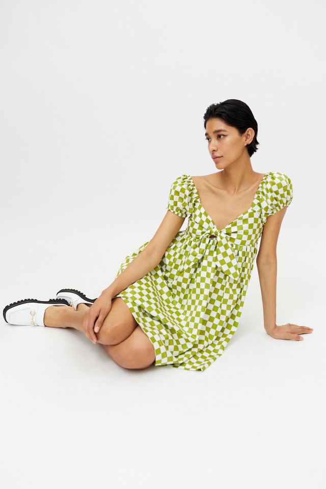 Robe Mini Babydoll à Carreaux En Saison #3