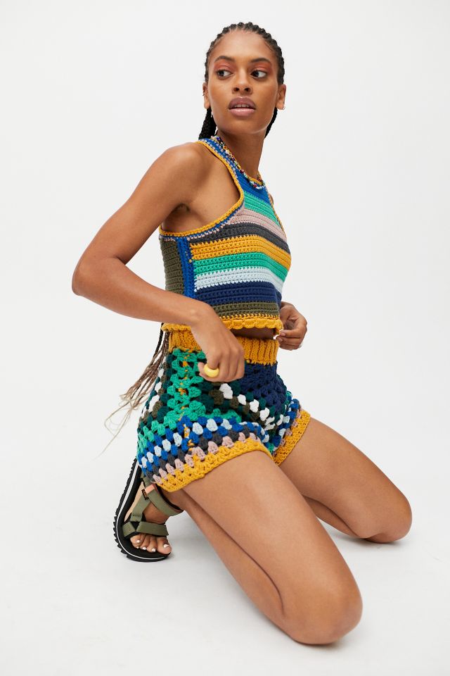 Kimchi Blue Rainbow Crochet Tank Top #1