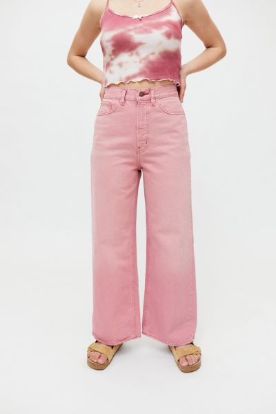 【WONDER WONDER】Denny Pink Unique Wash Wide Long Denim Pt PAJD0340A0-USCV96-