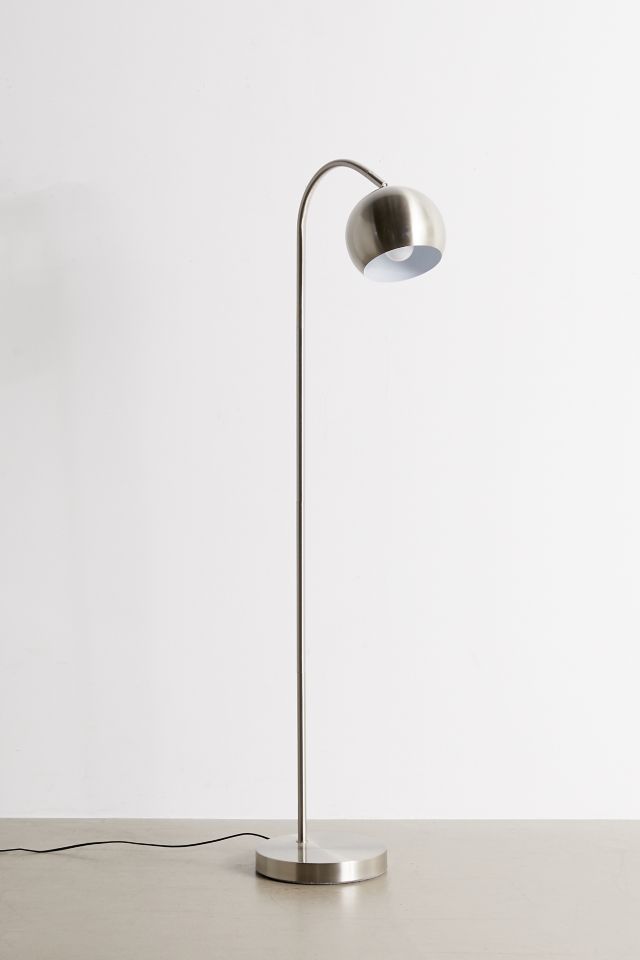 Mid-Century Modern Arc Adjustable Brushed Steel Floor Lamp