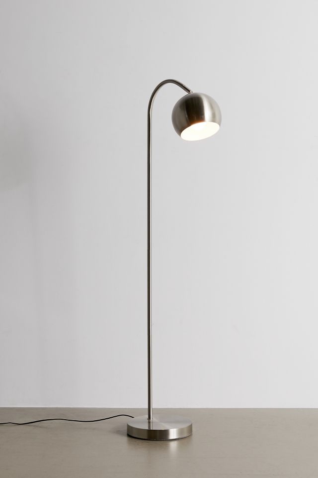 Mid-Century Modern Arc Adjustable Brushed Steel Floor Lamp
