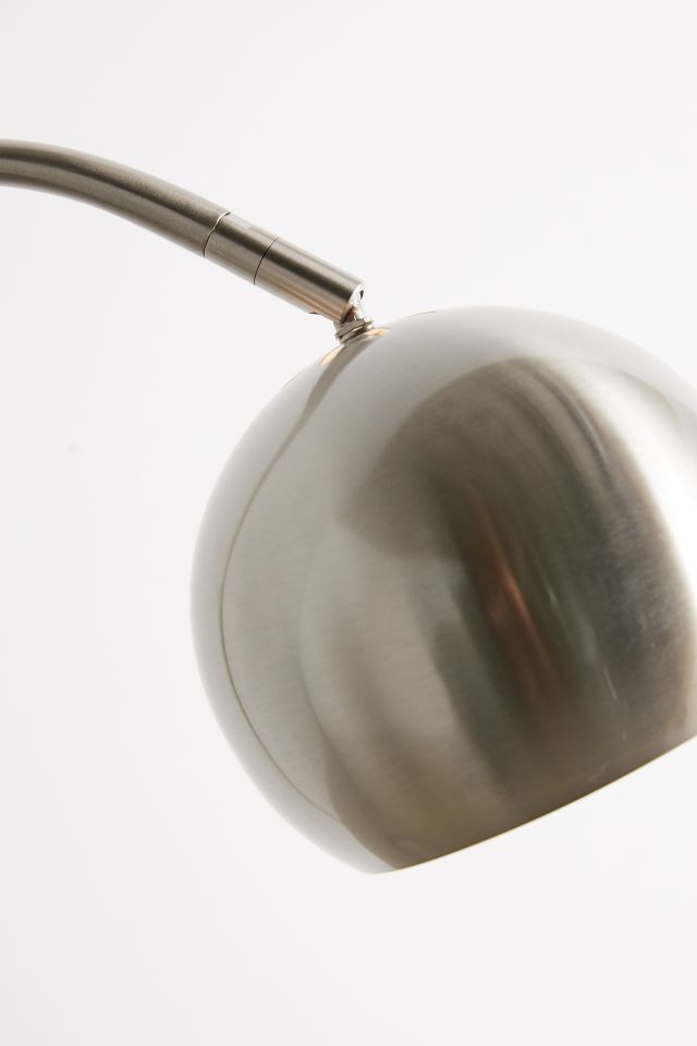 Mid-Century Modern Arc Adjustable Brushed Steel Floor Lamp