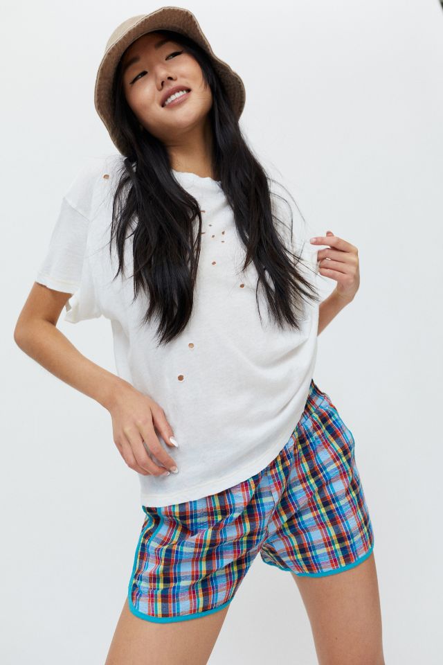 UO Bryce Plaid Pull-On Short