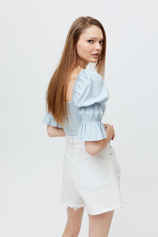BDG A-Line Denim Cutoff Short – Bleached Wash #4