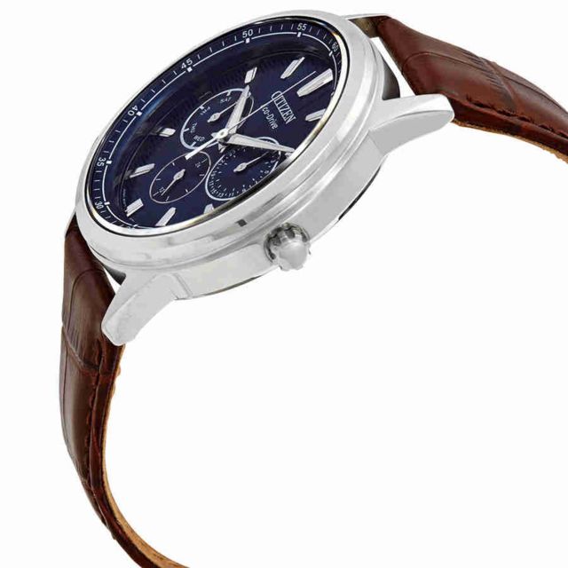 Citizen Corso Blue Dial Brown Leather Men's Watch BU2070-12L #1
