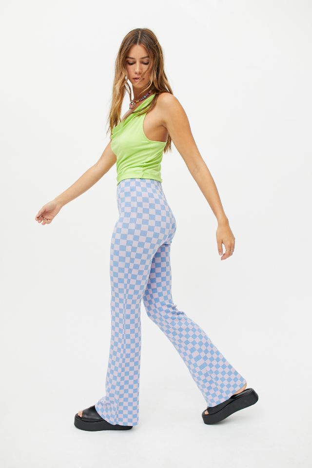 UO Checkered Knit Flare Pant #1