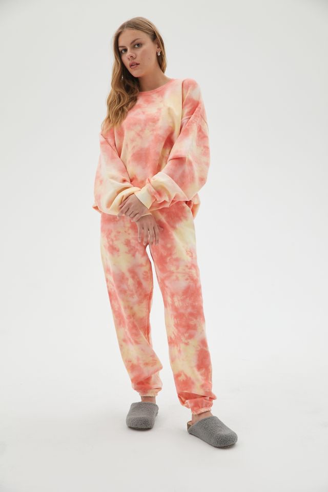 Urban Renewal Recycled Muted Flame Tie-Dye Crew Neck Sweatshirt #1