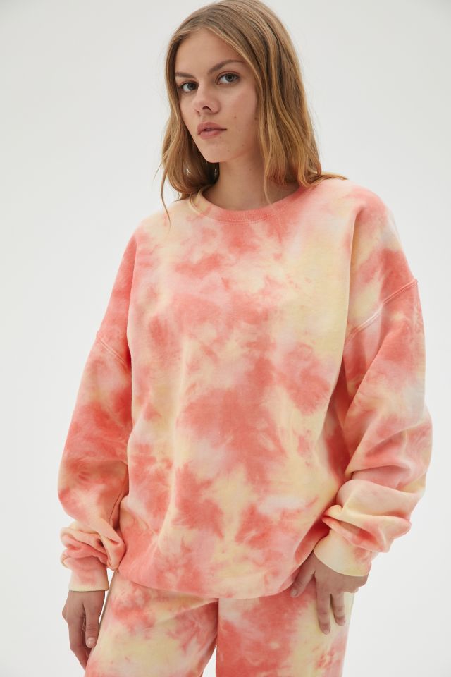 Urban Renewal Recycled Muted Flame Tie-Dye Crew Neck Sweatshirt #2
