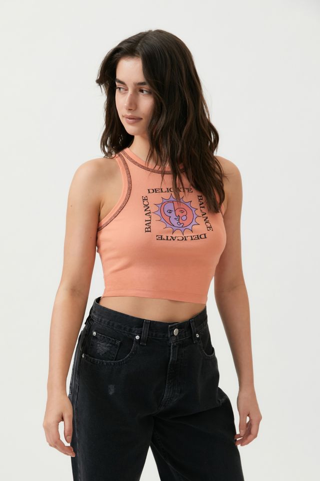 Delicate & Balance Cropped Tank Top | Urban Outfitters