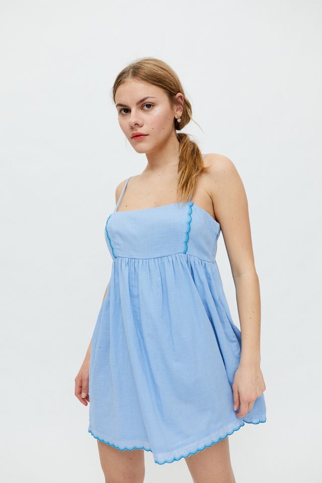 UO Bayview Scalloped Frock Mini Dress #1