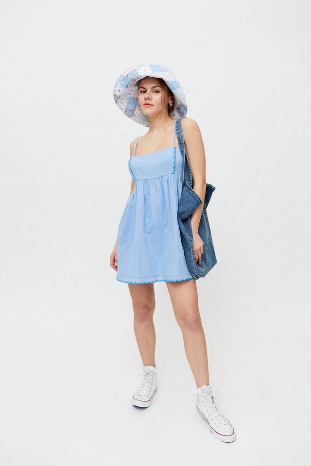 UO Bayview Scalloped Frock Mini Dress #3