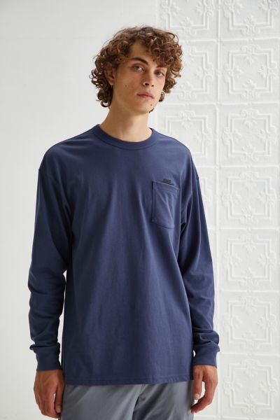 Nike Sportswear M90 Long Sleeve Pocket Tee In Navy