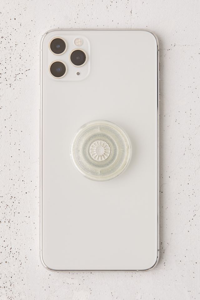 PopSockets Clear Silver Glitter Swappable Phone Stand Urban