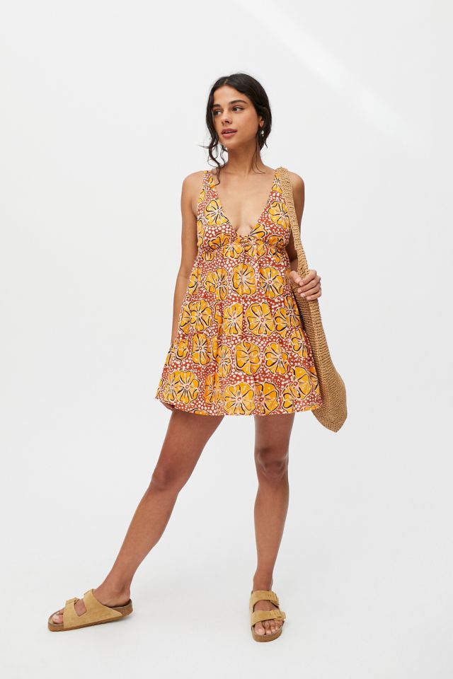 UO Claudette Plunging Frock Dress #4