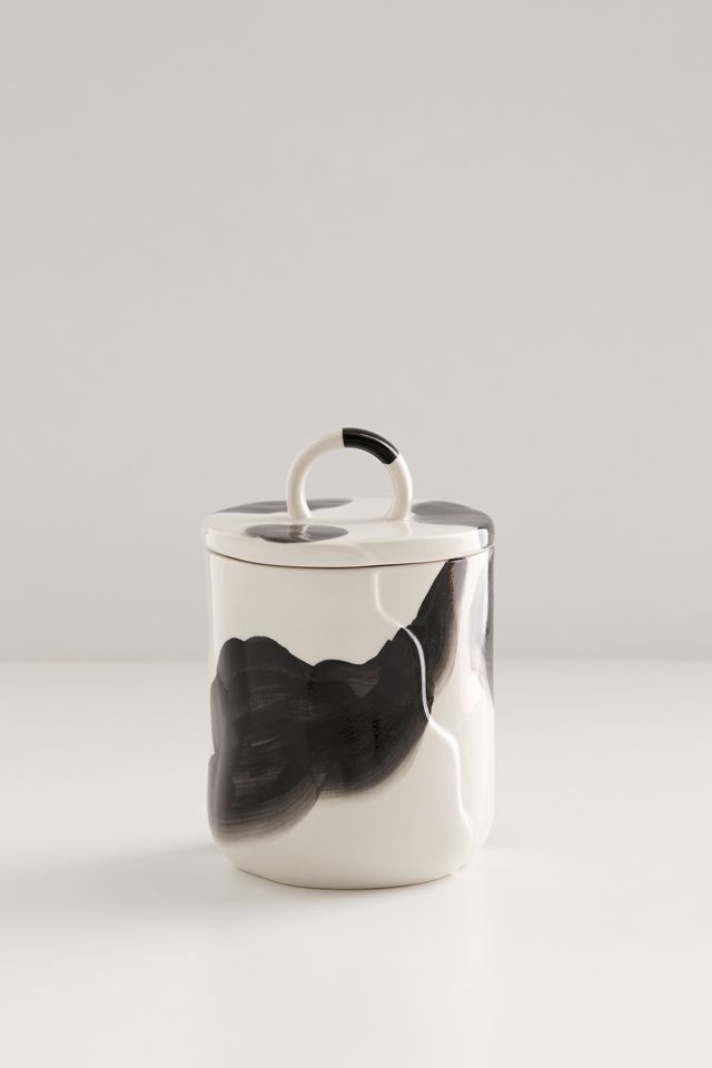 Wavy Cow Print Lidded Canister #3