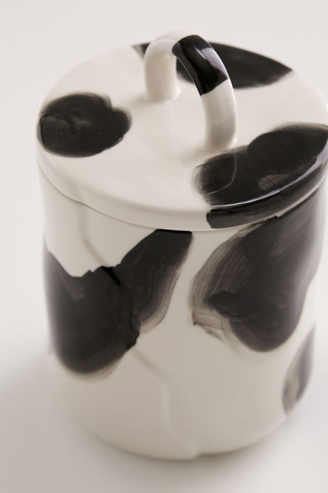 Wavy Cow Print Lidded Canister #4