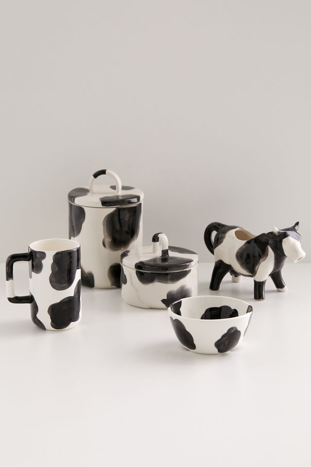 Wavy Cow Print Lidded Canister #5