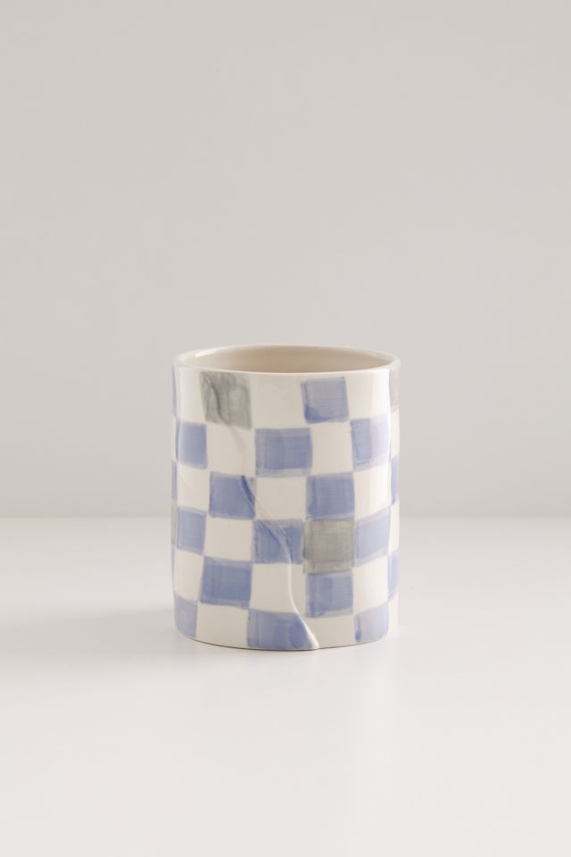 Wavy Checkerboard Utensil Holder #2