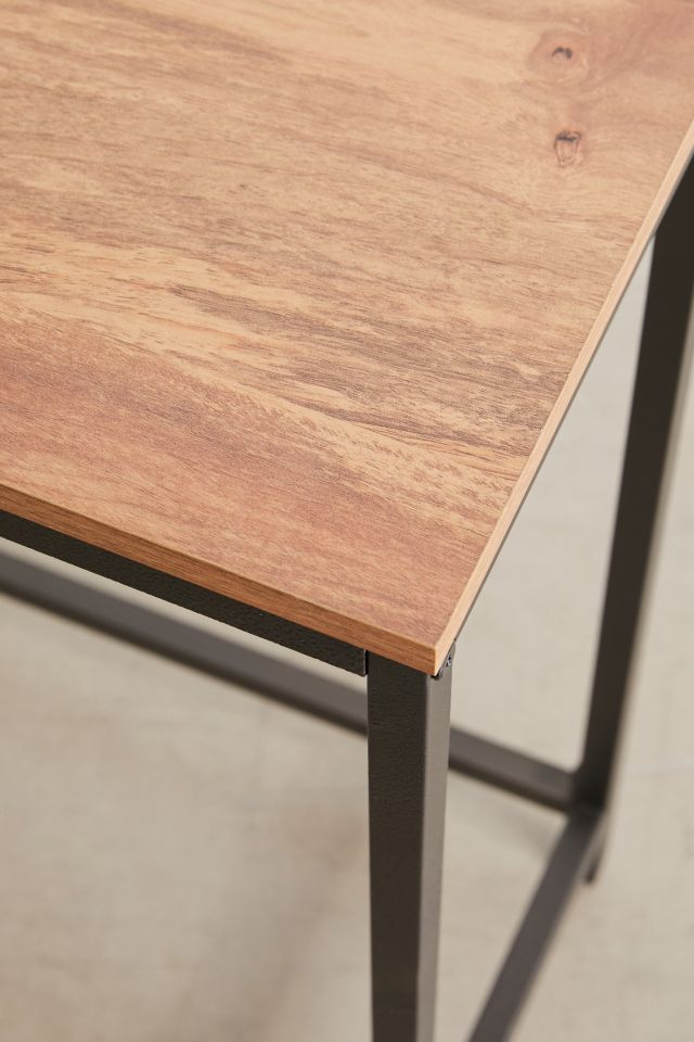 Sindoori Mango & Black Metal Industrial Console Table with Storage
