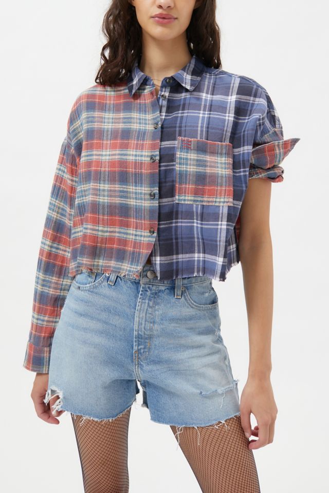 UO Brendan Spliced Plaid Button-Down Shirt #1