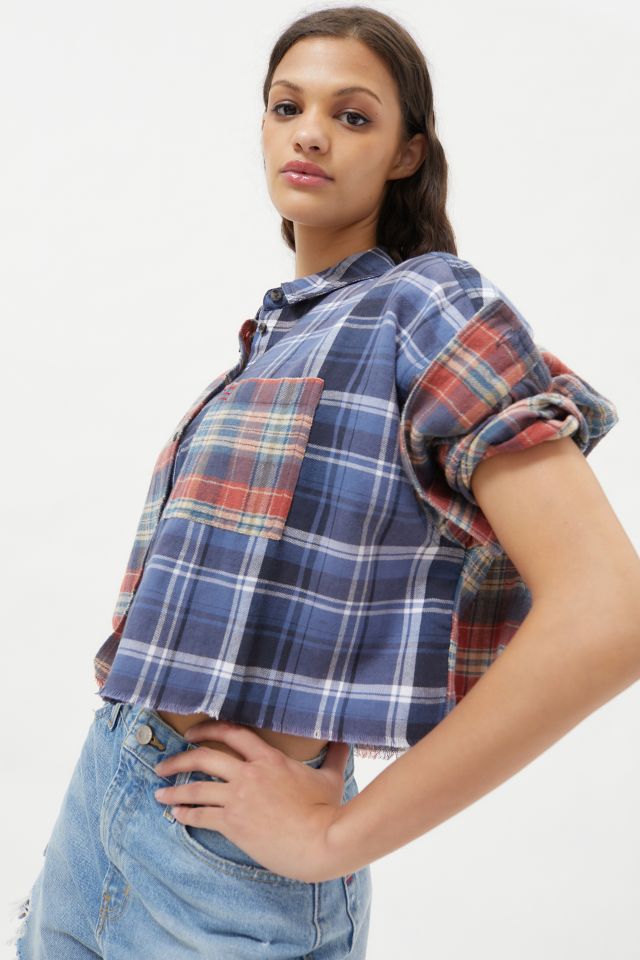 UO Brendan Spliced Plaid Button-Down Shirt #3